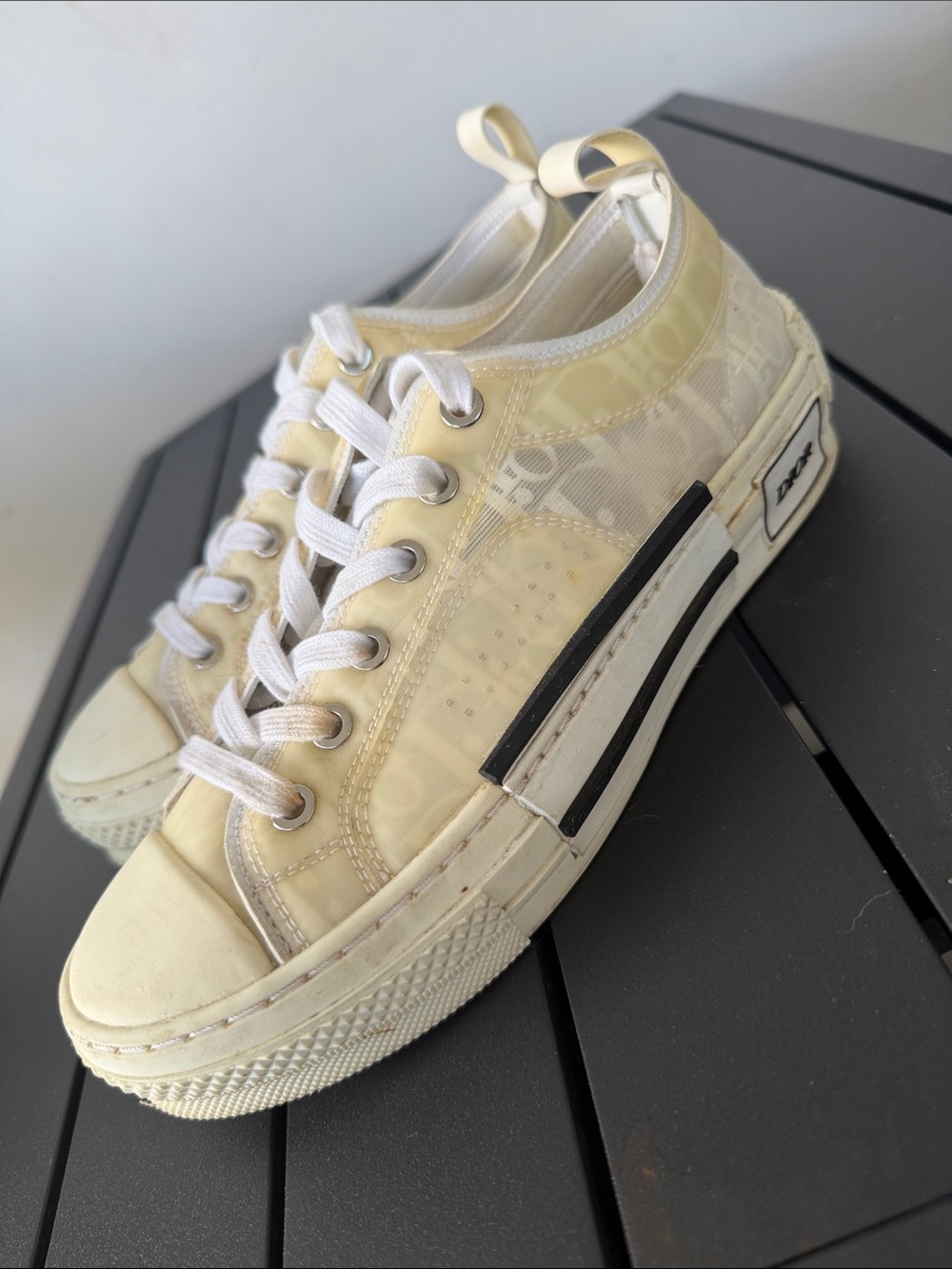 Dior Low-Top Sneakers in Cream and White